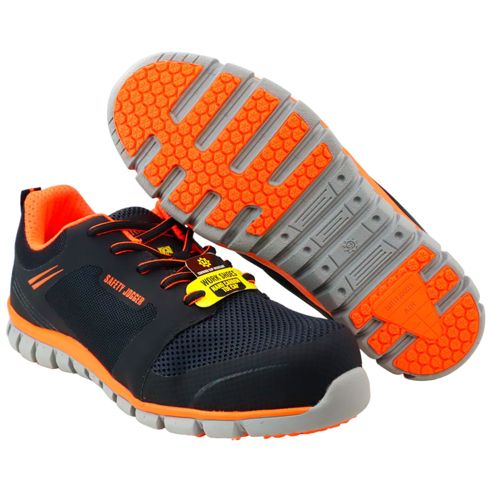 Zapatilla Safety Jogger Ligero Negra/Naranjo